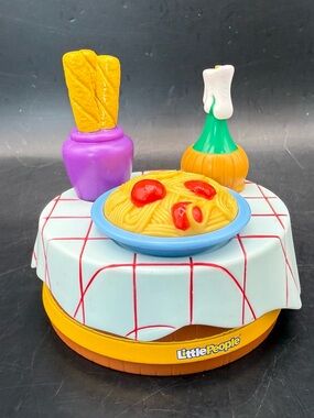 Fisher Price Little People Disney Lady and the Tramp Table Spaghetti Dinner